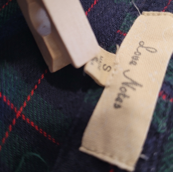 Love Notes Flannel Size Small Blue Green - Picture 4 of 5